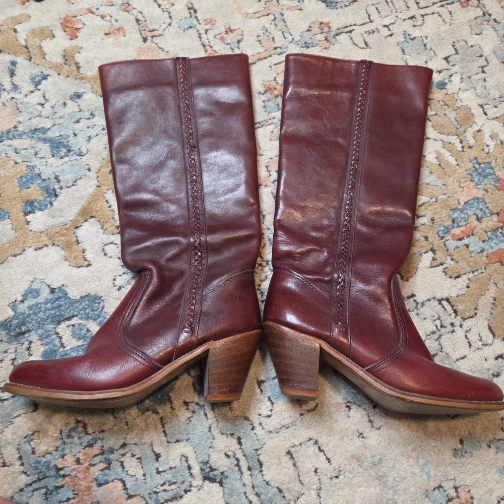 Women's Burgundy Leather Boots
